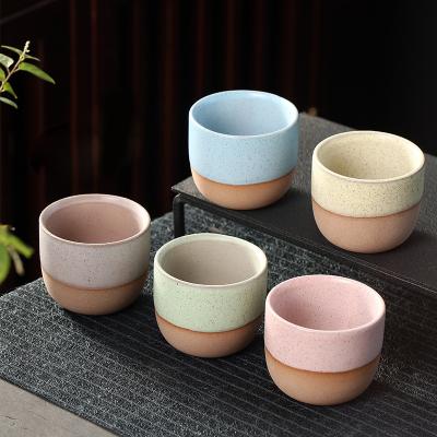 China Hot sales viable 120ml small water cup porcelain cup creative reusable milk tea cup ceramic coffee mug without handle for sale