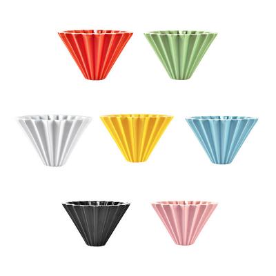 China Sustainable Ceramic Japanese Style Porcelain v60 Custom Multicolor Coffee Filter Pour Over Coffee Dripper for sale