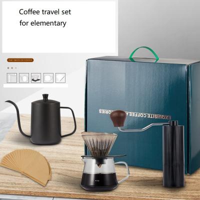 China Viable V60 Bag Primary Drip Set Professional Coffee Maker Grinder with Stainless Steel and Kettle Travel Bag Suitable for Gifts for sale