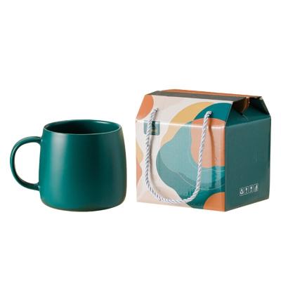 China Viable Gift Box Free Ceramic Glazed Mugs Nordic Style Ceramic Coffee Mugs With Free Spoon for sale