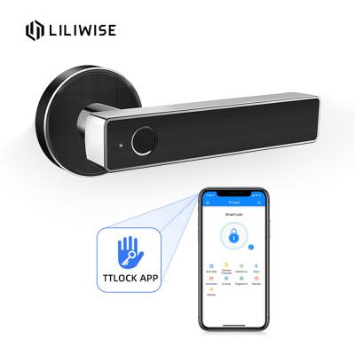 China Het slimme Digitale Slot van de Vingerafdrukdeur, het Zwarte Slot van het de Deurhandvat van de Zinklegering Te koop