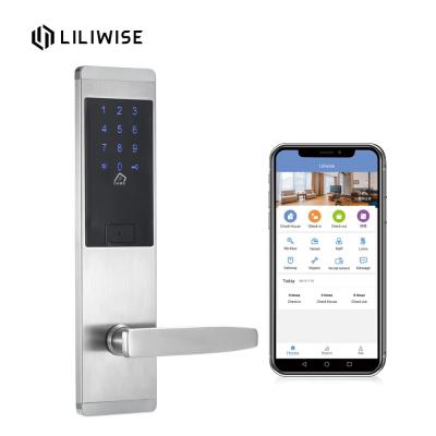 China Bluetooth APP Access Code Airbnb Apartment Door Lock Silver Zinc Alloy Material for sale