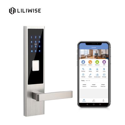 China Cerradura de puerta elegante de alquiler del apartamento del sistema de control del APP de la tarjeta de Bluetooth RFID de las cerraduras de puerta del apartamento en venta