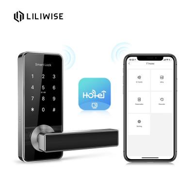 China RFID Wifi Hotel Door Locks Electronic Door Handle Smart Hotel Door Lock System for sale