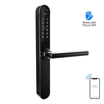 China TTlock App Lock Body Mortise European Smart Door Lock With Pull Handle for sale