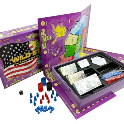 China Custom Entertainment Folding Game Board Folded Foldable Cardboard Board Game Manufacturer for sale