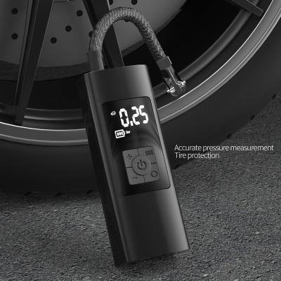 China Amazon Hit Air-compressors Portable Car Inflator Car Tire Compressor Tire Pressure Monitor Portable Air Compressor For Car Tire Ball Games for sale