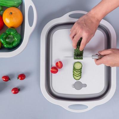 China Stocked Chopping Plates Chopping Board Trays with Plastic Collapsible Folding Storage Containers Chopper for Kitchen and Picnic for sale