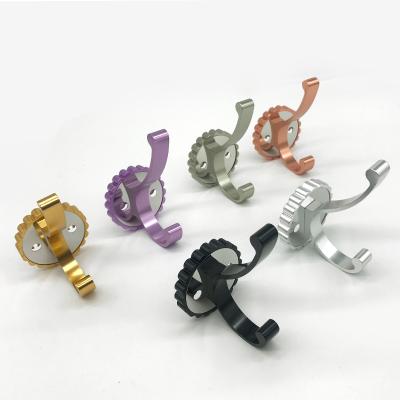 China Morden Wholesale Space Aluminum Wall Hanging Bathroom Fittings Clothes Single Hook for sale