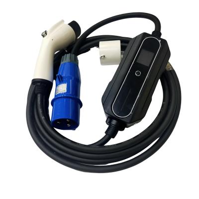 中国 GB/T20234 Standard EV Portable Charger 1 Phase With CEE 3Pin Blue Charging Plug 販売のため