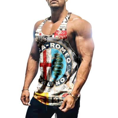 China QUICK DRY Vest Men's Fitness Print Outlet Factory Gym Training Bodybuilding Vest for sale