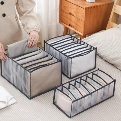 China Modern Nylon Mesh Storage Organizer Washable Folding Divider Wardrobe Clothes Organizer For Drawers for sale