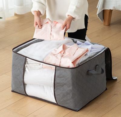 China Home Viable Useful Woven Fabric Large Container Bag Organizer Not Under Bed Storage For Comforter Clothes for sale