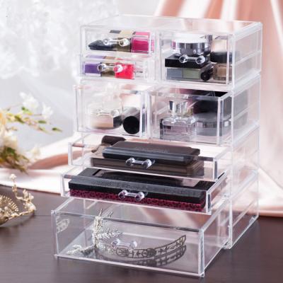 China Large Viable Wholesale Acrylic Making Cosmetic Organizer Makeup Box for sale