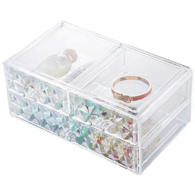 China Market Viable New Design Portable Clear Acrylic Makeup Organizer With 3 Drawers for sale