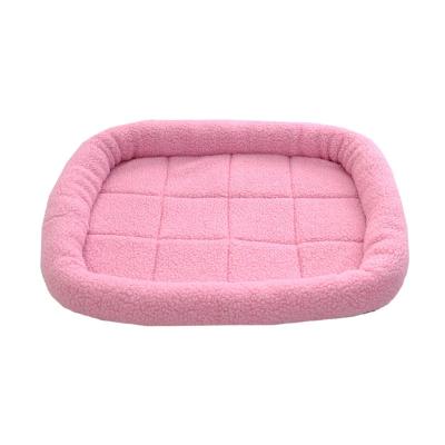 China Wholesale Sustainable Large Soft Fleece Washable Luxury Pink Cat Dog Bed for sale