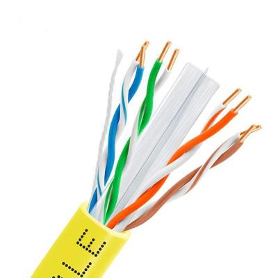 China PVC+ CCA Lan Ethernet Bulk Wire - Cat6 Yellow Solid 1000ft UTP Cable 23AWG CCA Network for sale