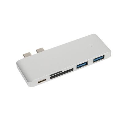 China Type C PD & SD & TF Card Reader & USB 3.0x2 HUB For MacBook Pro YTL-16 for sale