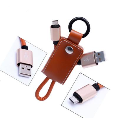 China 3 in 1 3 in 1 Portable Key Chain 1 Key Ring Micro USB Charger Cable Rope Mobile Phone Gift for sale