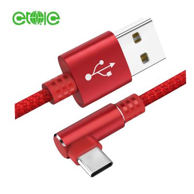 China High Quality Fashion 3A USB Mobile Phone Cable 90gegree Fast Charger Micro USB Cable For Android Phone For Samsung for sale