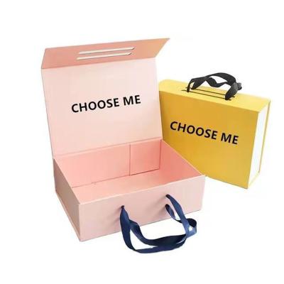 China Luxury Magnetic Packaging Boxes Telescope Gift Box Basket Logo Apparel Packaging Handmade Pink Custom Folding Recyclable/Biodegradable Sliver Large for sale