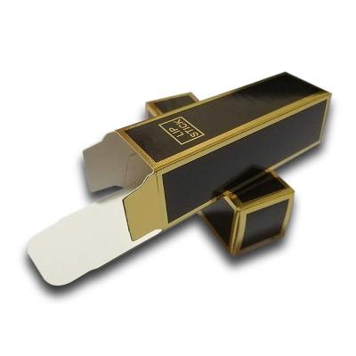 China Hot Stamping Gold Foil Cosmetics Paper Box Luxury Custom Wholesale Recyclable/Biodegradable Perfume Gift Box For Lipstick Tube Packaging Box for sale