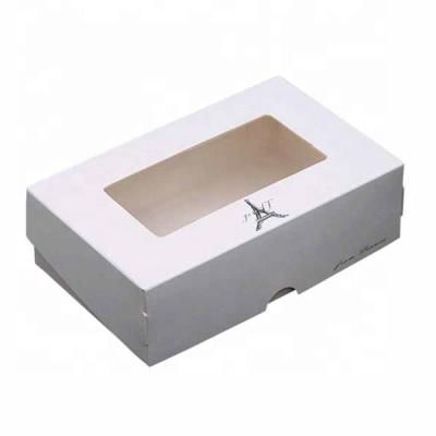 China Wholesale Recyclable Customize Size Plain White Card Donut Kraft Paper Box With Clear Window for sale