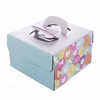 China Wholesale Recyclable Paper Wedding Corrugated Cake Box 6/8/10/12/14 Inch Rectangle Cake Box, Printed Hard Cardboard Portable Cake Box for sale