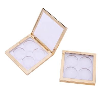 China Recycled Materials Private Label Makeup Eyeshadow Case Gold Stamping Custom Eyeshadow Palette With Clear Lid for sale