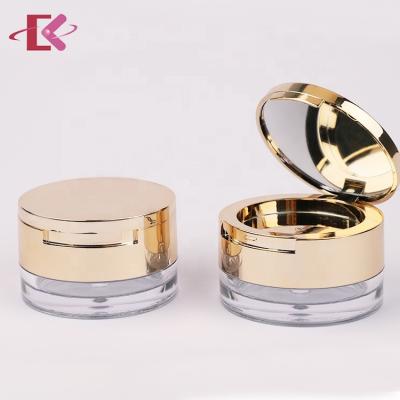 China Recyclable Custom Empty Makeup Round 2 Layer Loose Powder Crate Base Packing Container Compact Double Case for sale