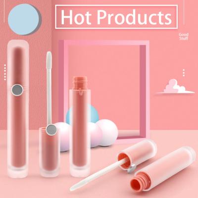 China Best Round Pink Lip Gloss Wand Cosmetic Cute Tubes Packaging Lip Gloss Empty Tubes Custom Logo for sale