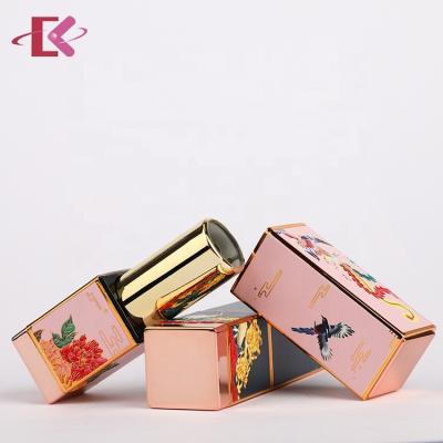 China Hot Selling Cosmetics Gold Square Glossy Lipstick Tube Packaging Empty Case And Cute Interesting Lipstick Tube for sale