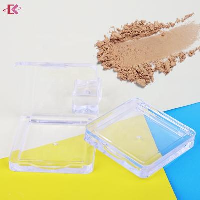 China Recycled Materials Clear Square Empty Compact Base Custom Makeup Powder Jar Pressed Powder Transparent Packaging for sale