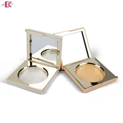 China Recycled Materials Gold Pressed Powder Square Makeup Powder Compact Packing Box for sale