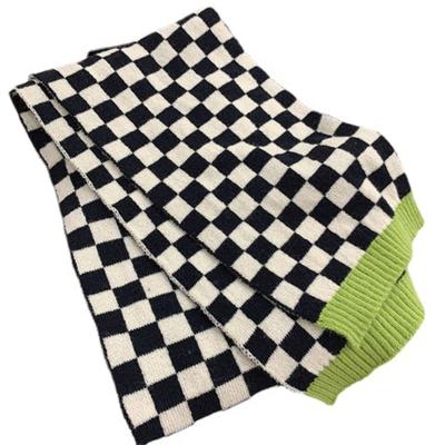 China Jiyun Natural Winter Checkerboard Woman Neck Scarf Warm Black And White Cowl For Women Shawls And Scarves for sale