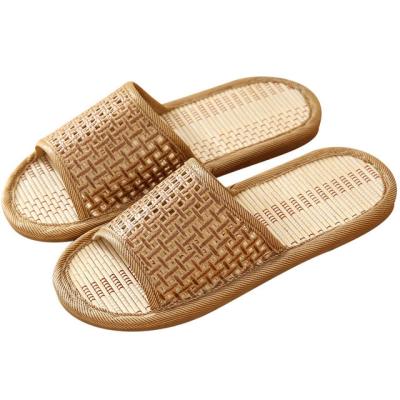 China Fashion Trend Jiyun Rattan Grass Summer House Bamboo Straw Mat Slippers Indoor Couples for sale