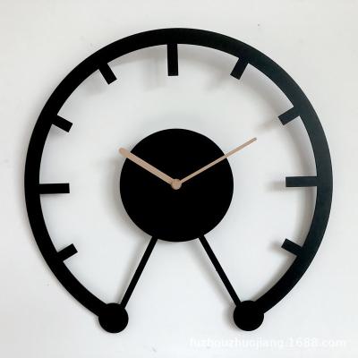 China Eaby iron border wall clock Amazon style hot sale personality antique creative simple clock living room wall clock for sale