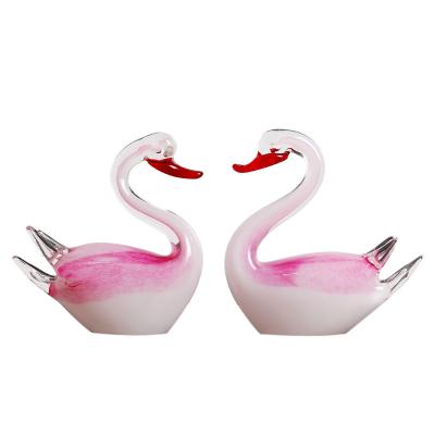 China 2021 Eco-friendly Creative Light Luxury Glass Swan Living Room Furnishing Decorations For Home for sale