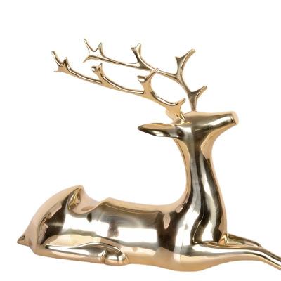 China 100% Handmade Pure Copper Home Decoration Copper Deer Red Wine Racks Ornament Soft Decoration Crafts Ornaments for sale