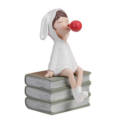 China 100% Handmade Cute Simple Bubble Girl Resins Open Living Room Bedroom Porch Shelf Character Decoration Creative Ornaments for sale