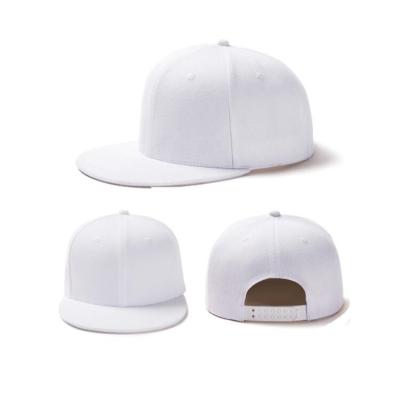 China Hip Hop Joint Promotional Cheap Flat Brim Baseball Cap Mens OEM Price Snapback Hat Full White for sale