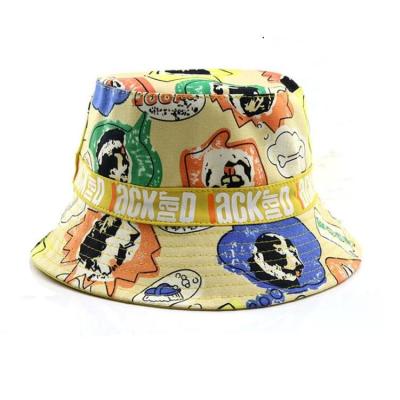 China Character Good Quality Kids Double Sided Bucket Hat Reversible Custom Printed Wide Brim Bucket Hat for sale