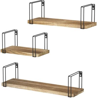 China Sustainable wooden wall shelves set of 3 for sale