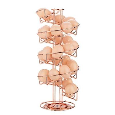 China Sustainable Spiral Design Metal Egg Skelter Dispenser Shelving Display Rack Black for sale