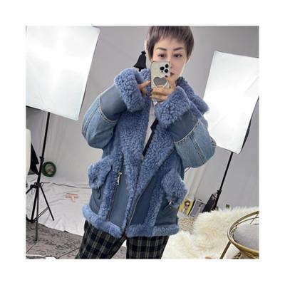 China New Solid Color Winter Street Loose Casual Women's Retro Clothing Woolen Denim Jacket Anti-wrinkle Long Sleeve Custom Made Short Jacket for sale