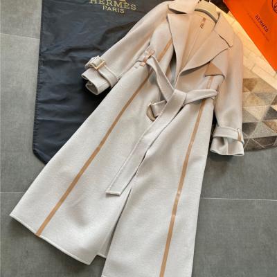 China Autumn/winter women's handmade clothing cashmere ladies wool waterproof double-sided woolen coat for sale