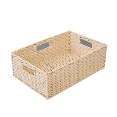 China Hot Selling Pemphis Good Quality Extra Large Square Woven Storage Stocked Basket for sale