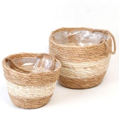 China Cheap Price Stocked Type Pemphis New Large Hamper Woven Laundry Storage Basket With Handles for sale