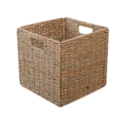 China Pemphis Stocked Top Sale Guaranteed Quality Vegetal Plankton Rectangular Woven Clothes Storage Basket for sale