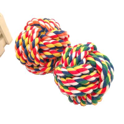 China Doggyfun Sustainable Pet Supplier Pet Toothbrush Cotton Dog Chew Toys Rope Ball for sale